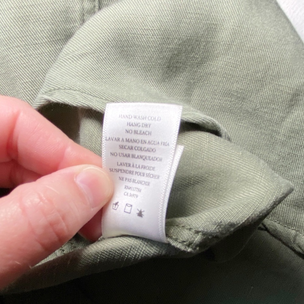 Rails Linen Marcel Sage with Stars Shirt Jacket Long Sleeve Button Down Green - Picture 11 of 16
